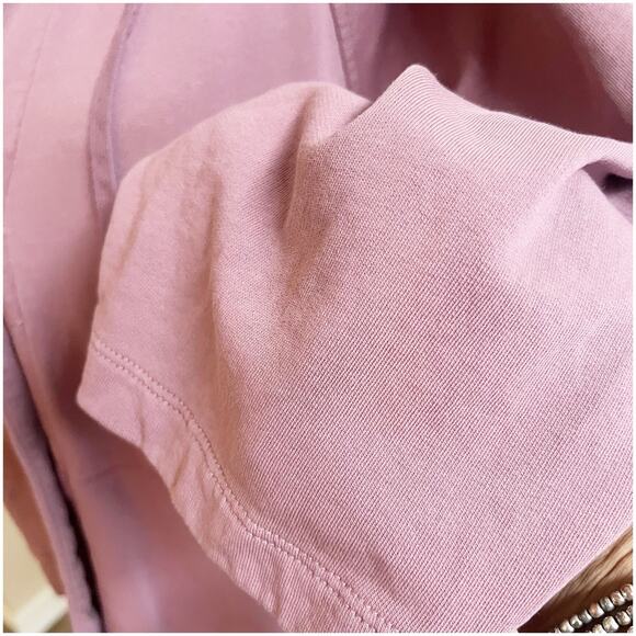 J. Jill Organic Cotton One Button Hooded Sweater Pink Size Large Petite Terry - Picture 12 of 12